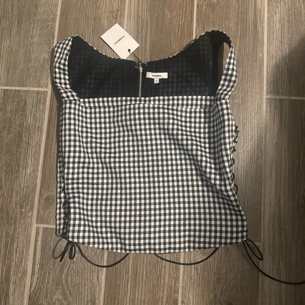 Miaou Vallois Gingham Corset Top